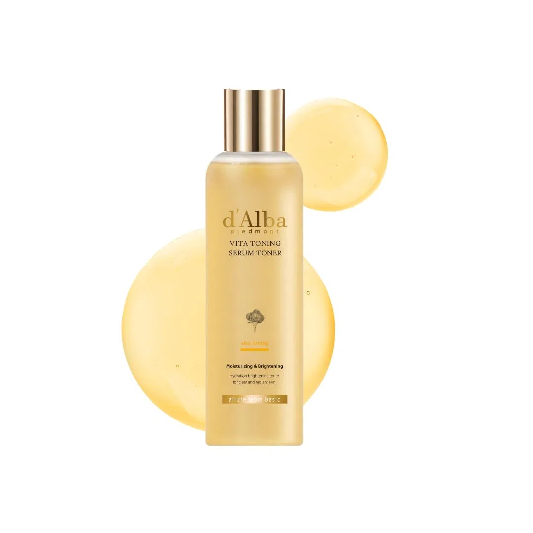 d'Alba Piedmont White Truffle Vita Toning Serum Toner, Pelle Effetto Vetro con Skincare a Doppie Vitamine, Idratante Viso (180ml)