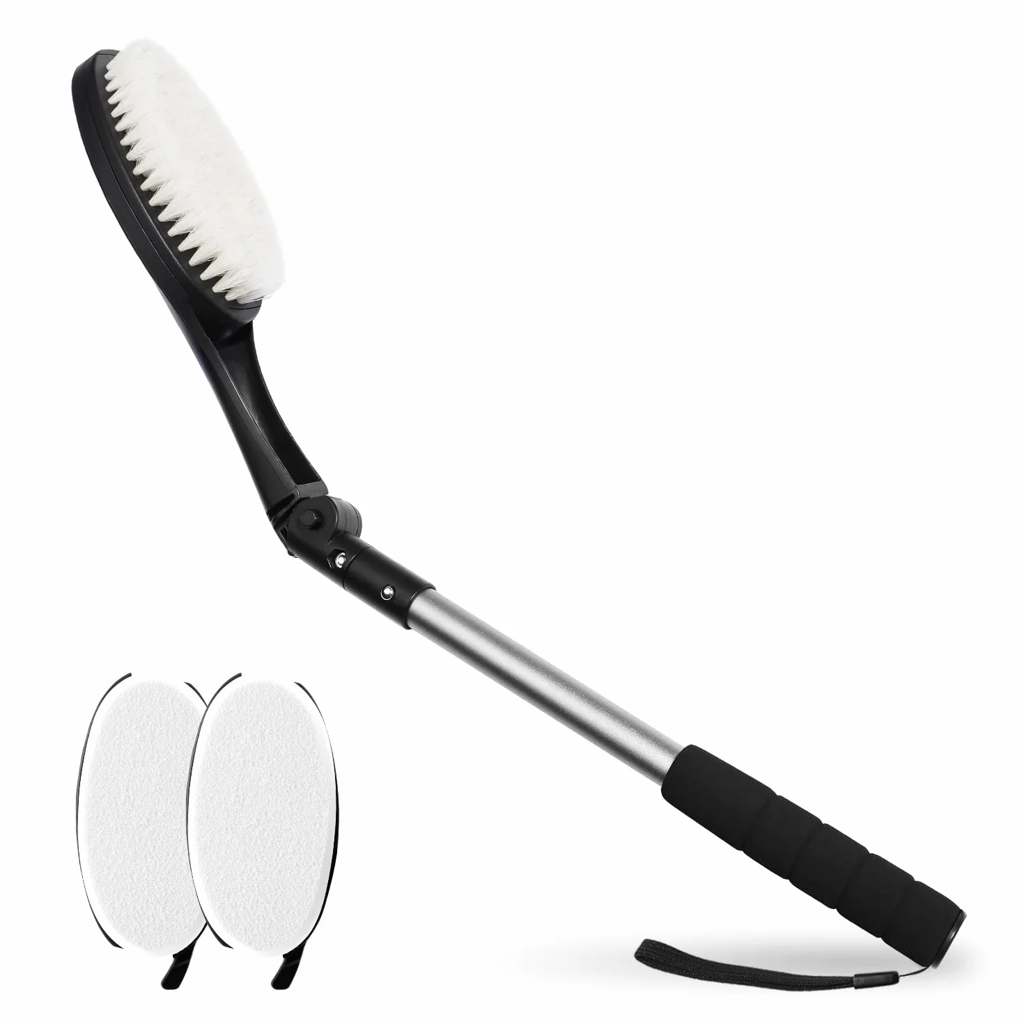 Set di 3 spazzole per la schiena con applicatore, applicatore lozione per il corpo, spazzola da bagno con manico lungo, spazzola per la doccia, spazzola per la crema per la schiena