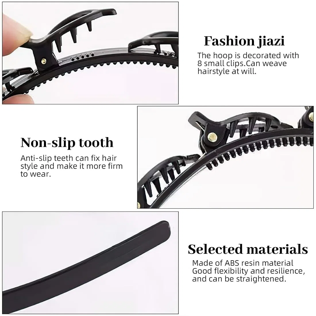 ZKGYUS - Bangs Hairstyle Hairpin, 2 PCS Frisurenhilfe Haarreif mit Klammern, Haarnadeln Friseurbedarf, Stirnband Haarhalter Haarschmuck Haarband,Haarband mit Clips, Twist Clip Stirnband