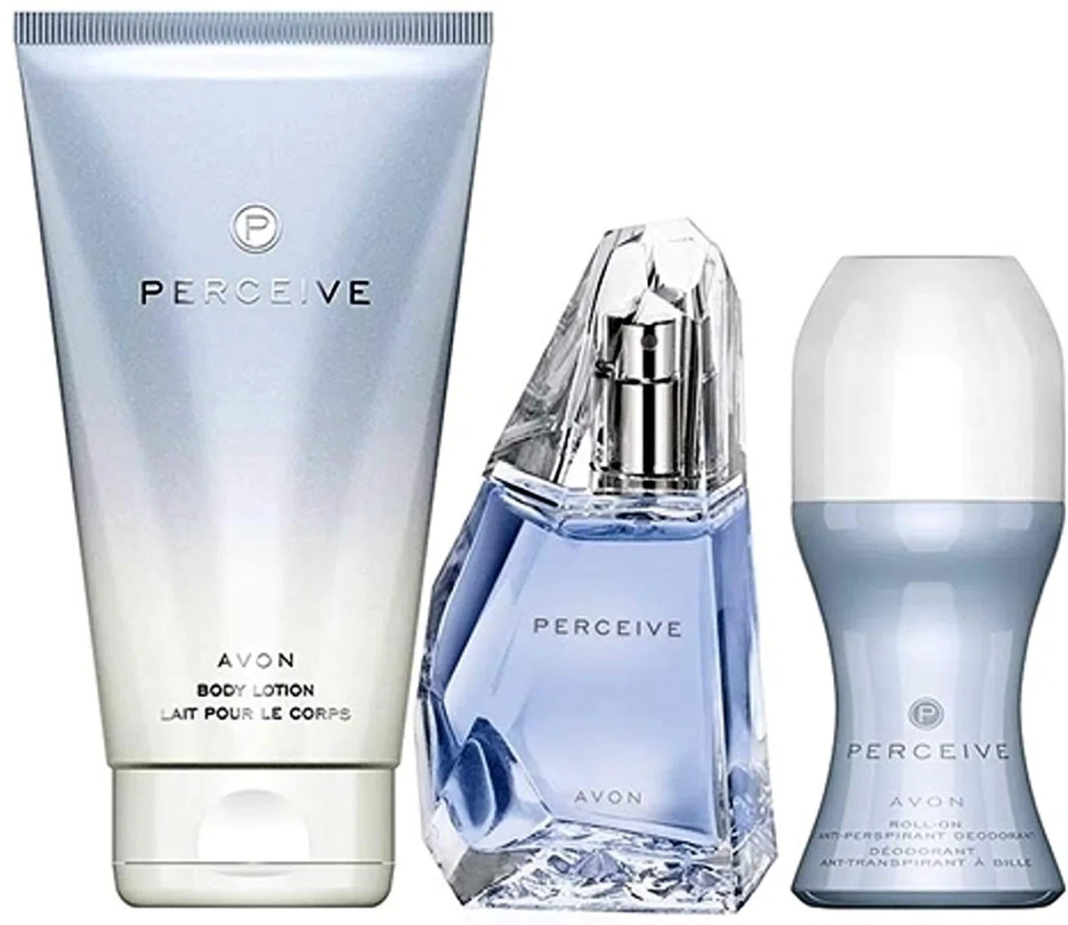 Avon Set Perceive EDP Spray, lozione per il corpo e deodorante roller