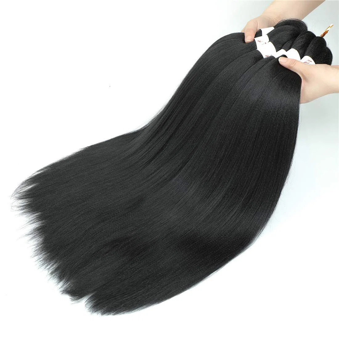 Extension Capelli per Treccine Africane Nero 30 Pollici Lunghe Kanekalon Easy Braids Extensions Nere 6 Confezioni Extension Capelli Sintetici per Trecce Black Braiding Hair Pre Stretched(1B)