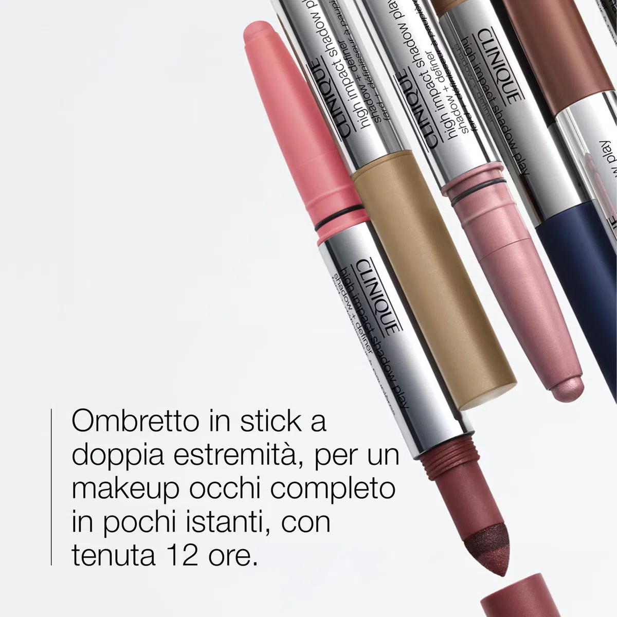 Clinique High Impact Shadow Play Shadow + Definer stick ombretto 2 in 1 | Resistente alle pieghe e all'acqua, sicuro per gli occhi sensibili,