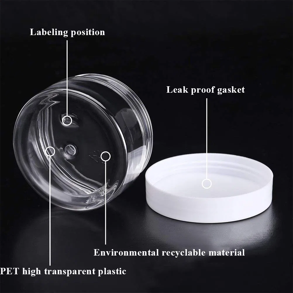 BUYGOO Contenitori Cosmetico 100ml/80g Vaso 12PZ, Vasetti Barattolo Plastica Bottiglie di Stoccaggio per Cosmetici Miele Tè