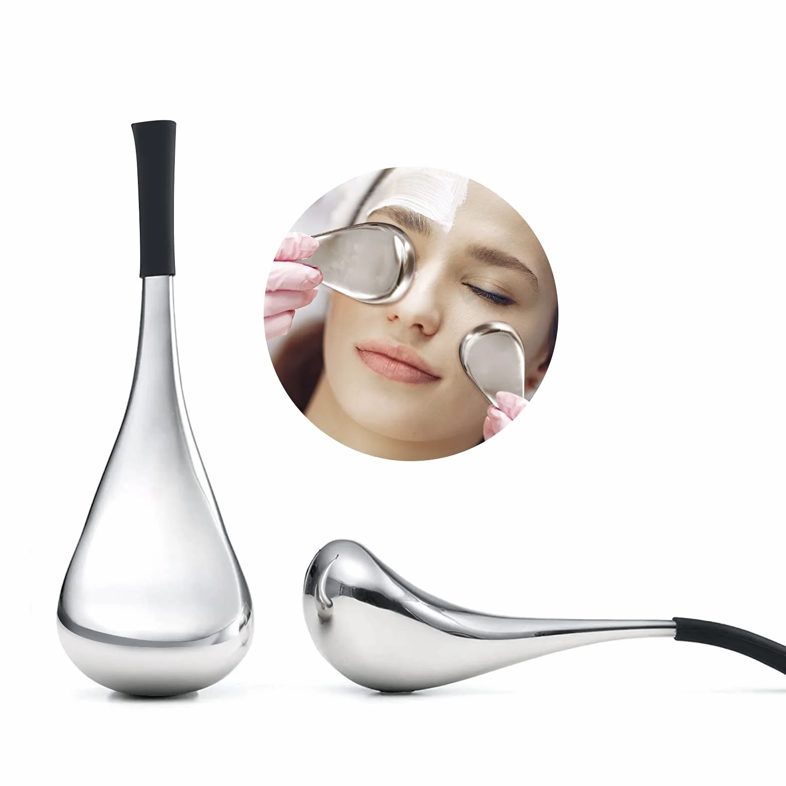 VXDAS Cryo Sticks, Massaggio facciale in acciaio inossidabile, Globi di ghiaccio,rullo di raffreddamento per collo, occhi, anti sbuffo, trattamento anti-invecchiamento