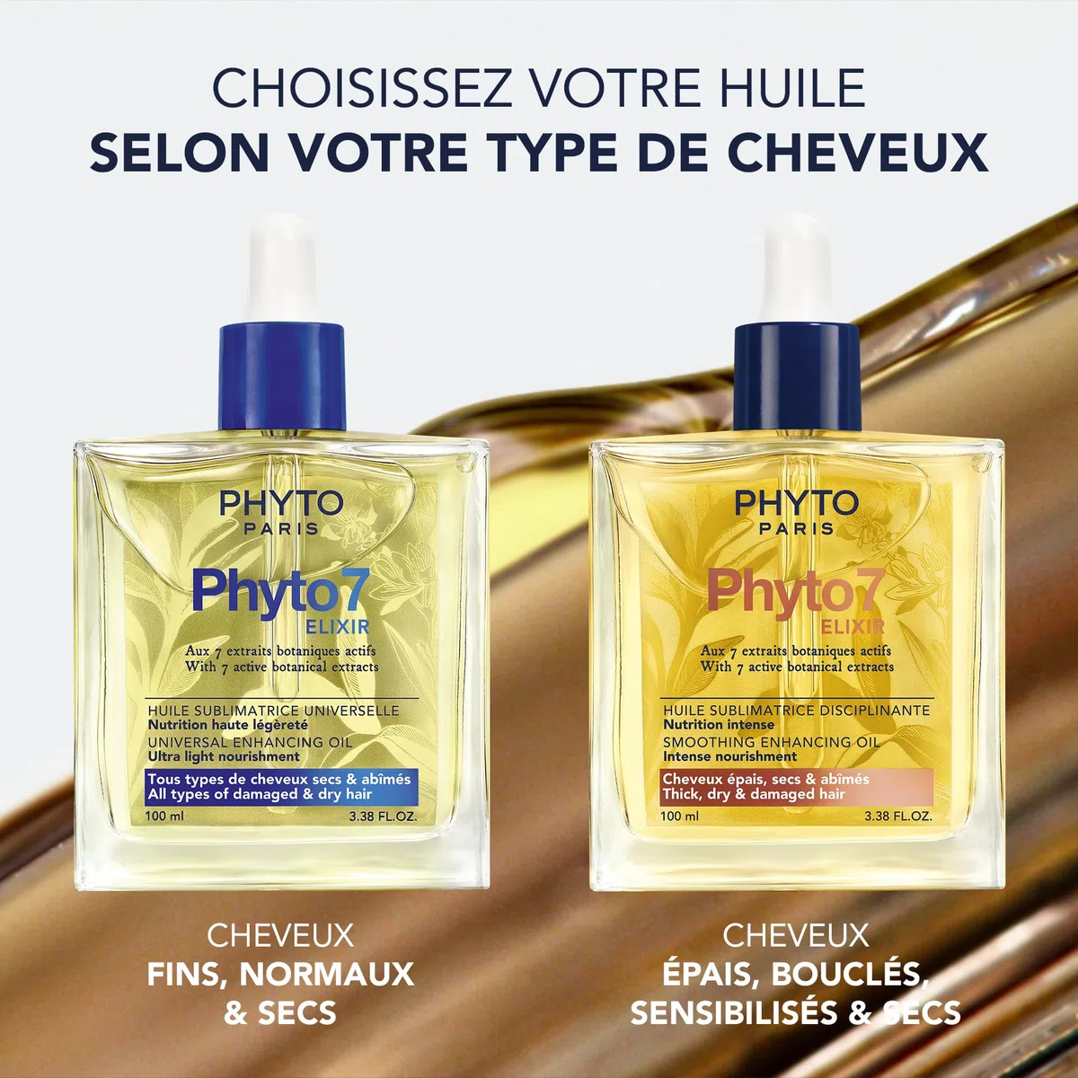 Phyto Paris Phyto 7 Elixir - Olio Sublimante Disciplinante 100 ml - Capelli spessi, secchi e danneggiati - Cura multiuso, nutrizione intensa, disciplina e rifinisce - 99% di oli botanici naturali