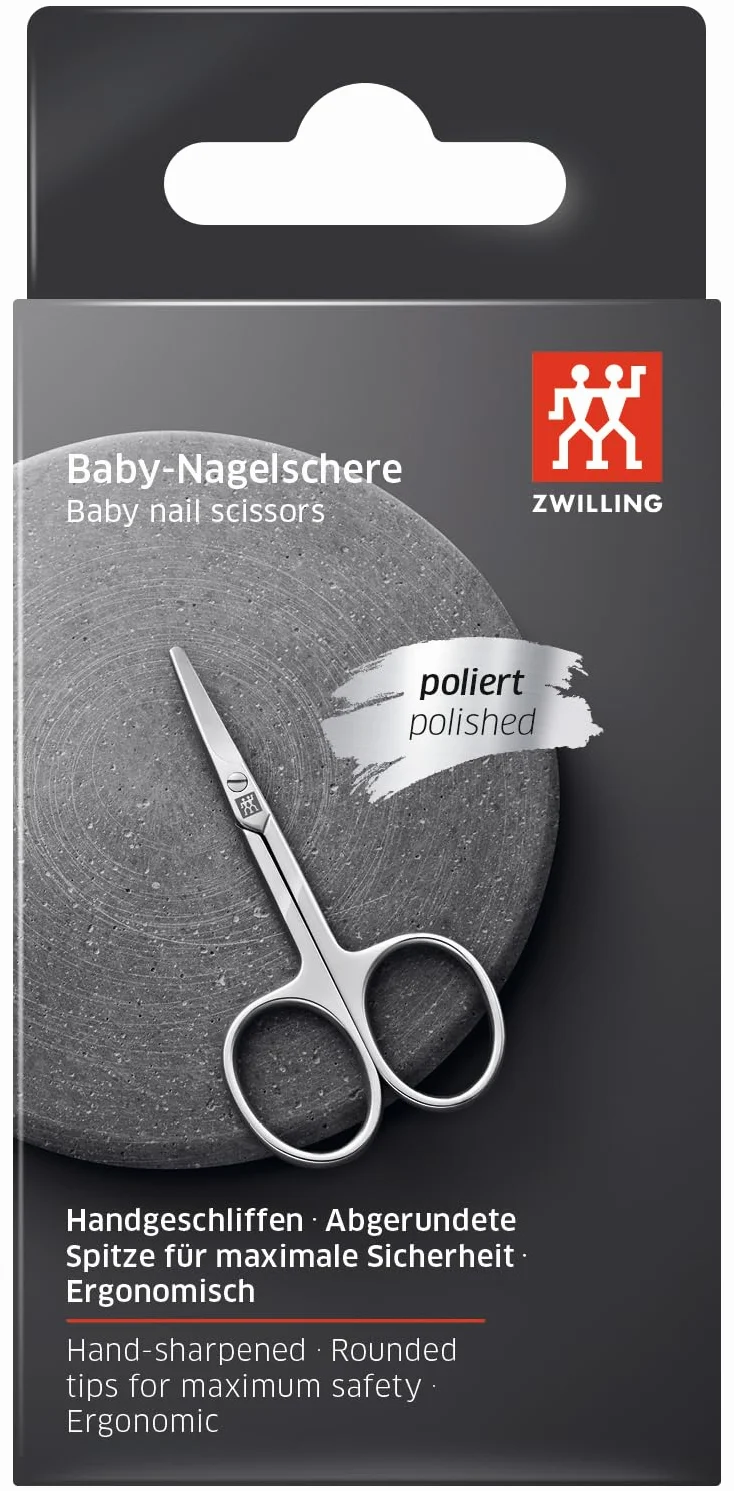 ZWILLING Forbici per unghie di bambini e neonati (con bordo di taglio curvo per unghie di piedi e dita, sicure da usare), lucide, 85 mm