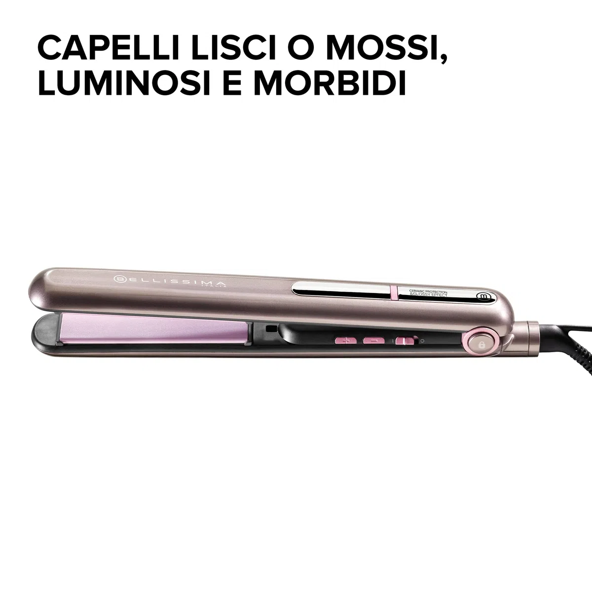Bellissima Imetec Creativity B9 300 Piastra per Capelli, Styling Liscio o Mosso, Rivestimento in Ceramica, Regolazione Temperatura da 150°C a 230°C, Sistema Riscaldamento Rapido