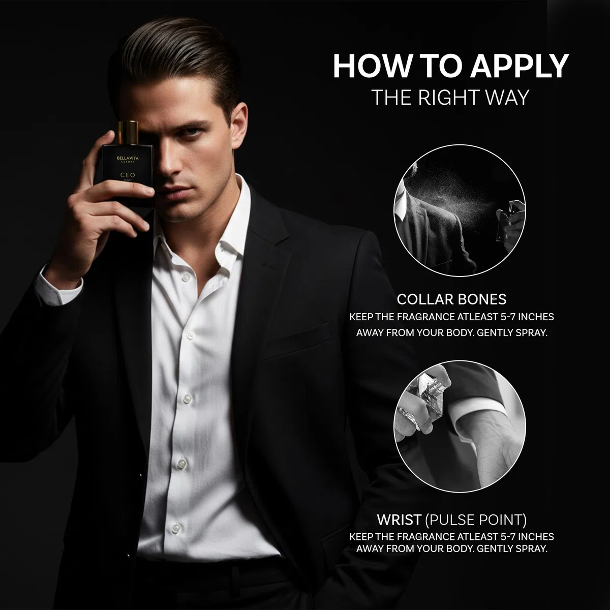 Bellavita Luxury CEO MAN Eau de Parfum | 100 ml (3.4 fl.oz.) | Perfume for Men | Mandarin, Lemon, Lavender, and Vetiver Notes | Long Lasting Men's Fragrance