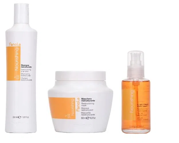 Kit Fanola Nourishing ristrutturante shampoo 350 ml + maschera 500 ml + olio 100 ml