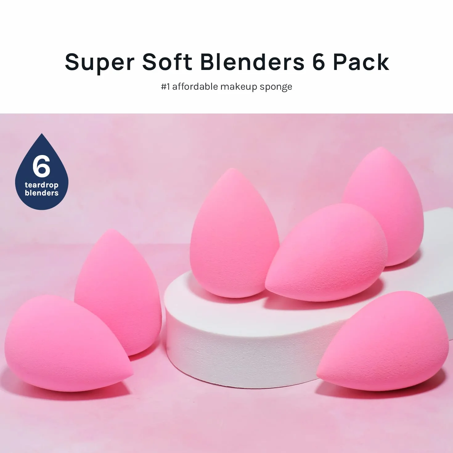 AOA Studio Wonder blender Collezione di spugne per il trucco senza lattice e ad alta definizione, set di 6 spugne per il trucco per cipria, crema e liquido, morbidissime, per miscelare cosmetici
