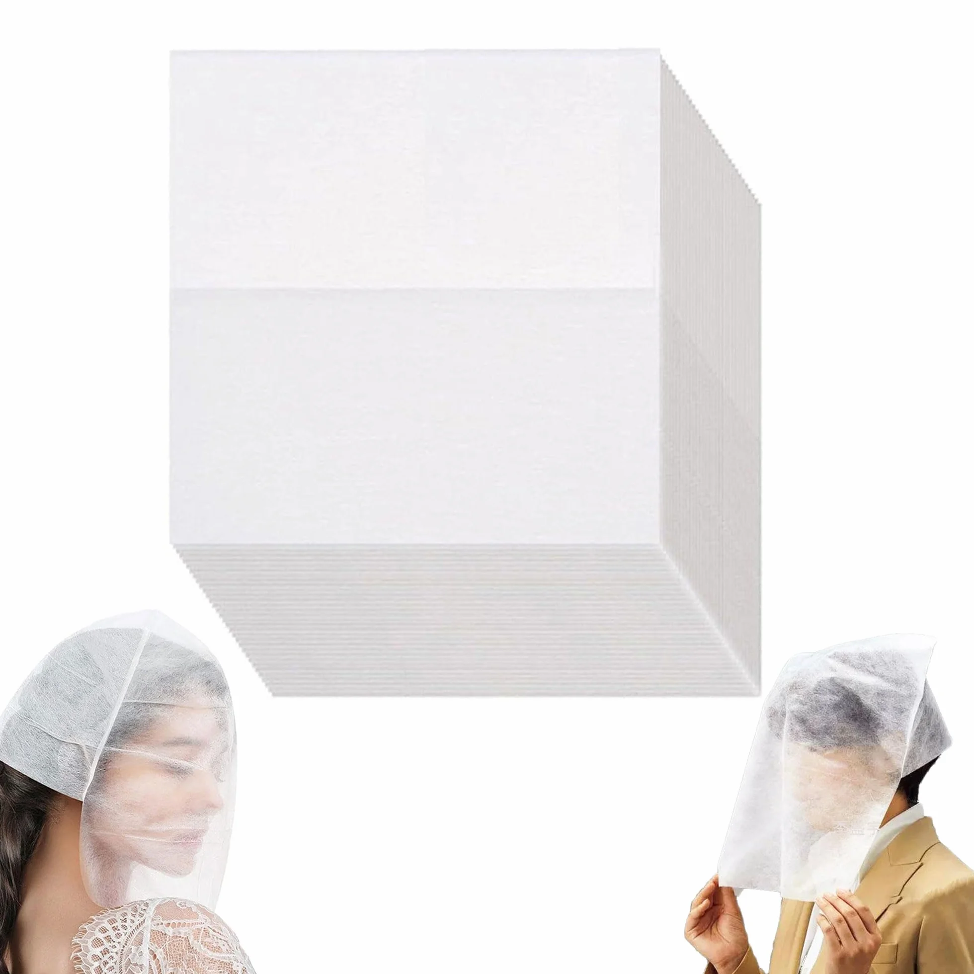 25 Pezzi Copertura Protettiva per Trucco di Bellezza Protezione Abbigliamento Tessuto Non Tessuto Copertura per Viso Maschera Cosmetica Traspirante per Donne Cappucci Antimacchia Indumenti (A)