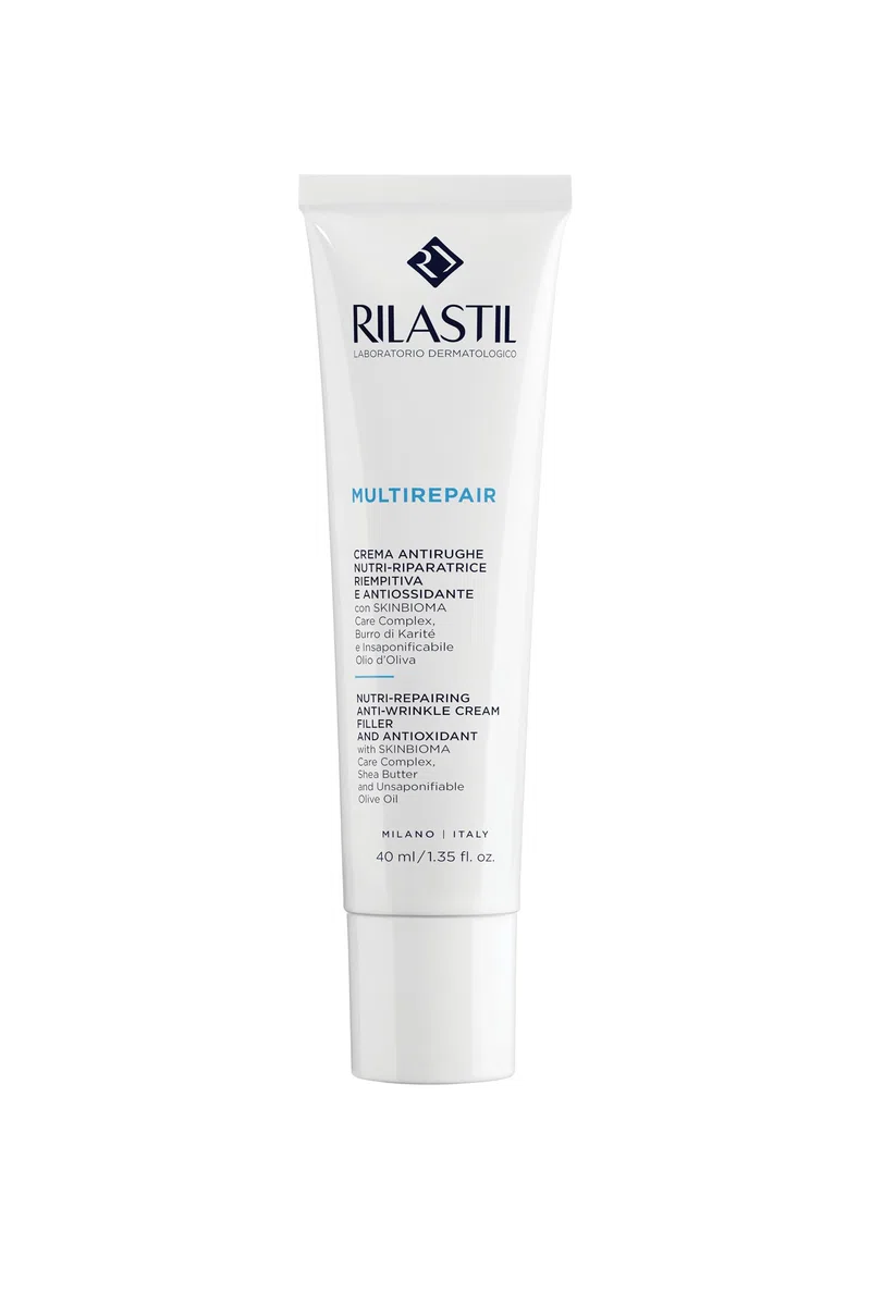 Rilastil Multirepair Crema Viso Antirughe Nutririparatrice, Nutriente, Idratante con Burro di Karité per Pelli Molto Secche, Confezione da 40 ml