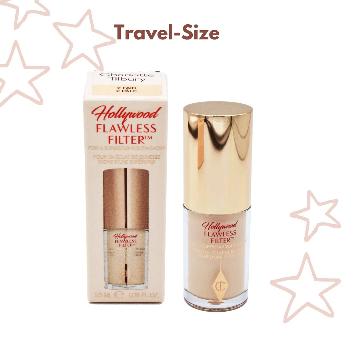 Charlotte Tilbury Filtro impeccabile da viaggio | 5,5 ml | 2 Fair