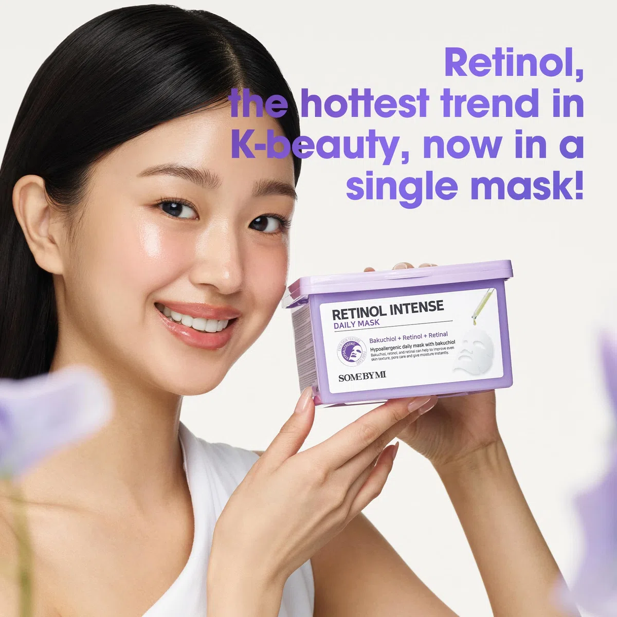 SOME BY MI Retinol Intense Daily Mask – 30 maschere, 11,8 oz – Maschera al retinolo per la routine glass skin – Migliora texture, elasticità e segni dell’invecchiamento – Skincare coreana