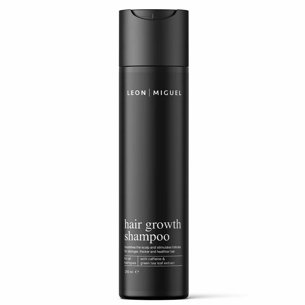 LEON MIGUEL Hair Growth Shampoo – con stimolante caffeina e estratto di tè verde, favorisce la crescita sana dei capelli, anti-perdita di capelli, senza parabeni e silicone, per tutti i tipi di