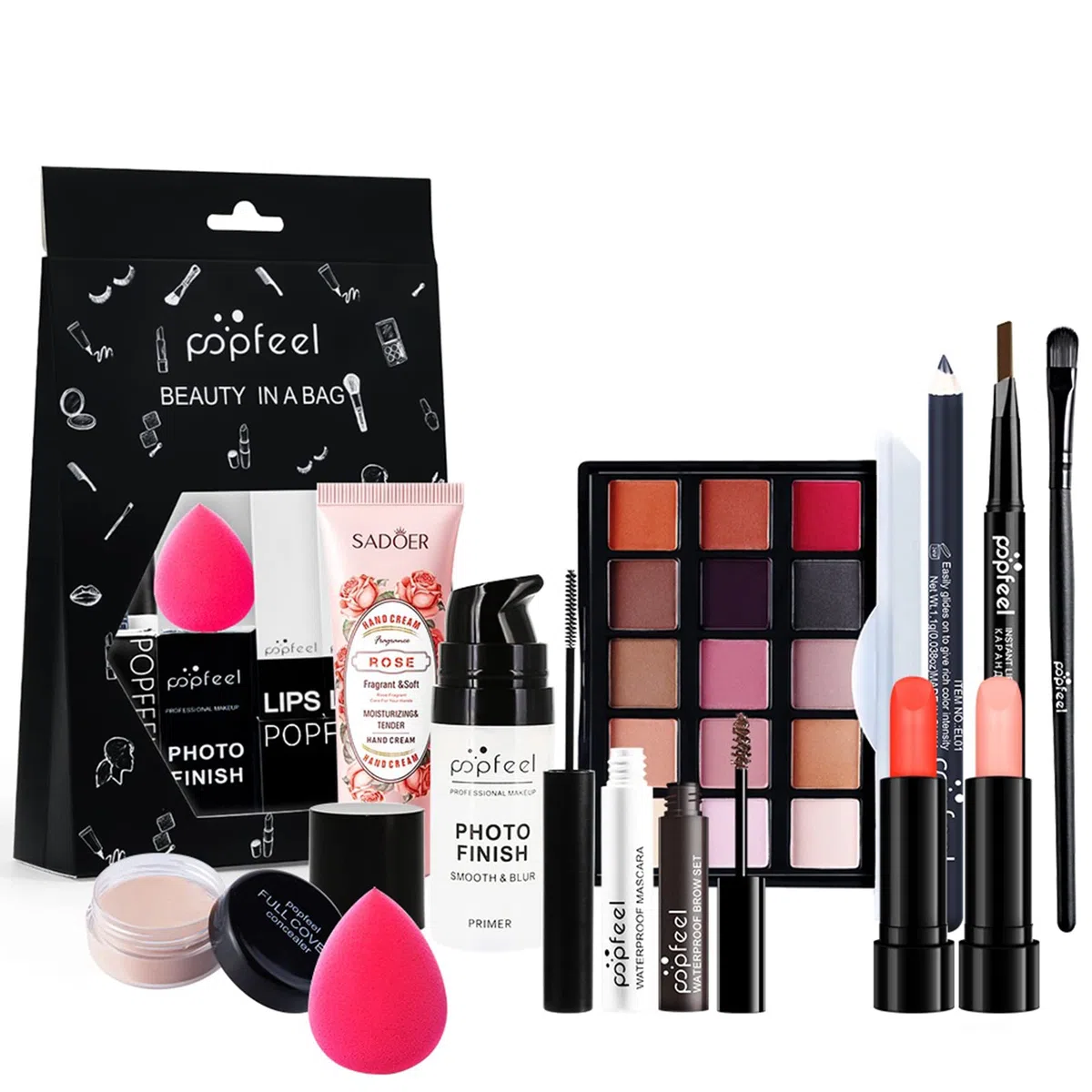 Trousse Trucchi Donna - Set Completo di Make Up con Ombretti, Rossetto, Correttore e Palette Cosmetica Tutto in Uno - Regalo di Natale per Donne e Ragazze