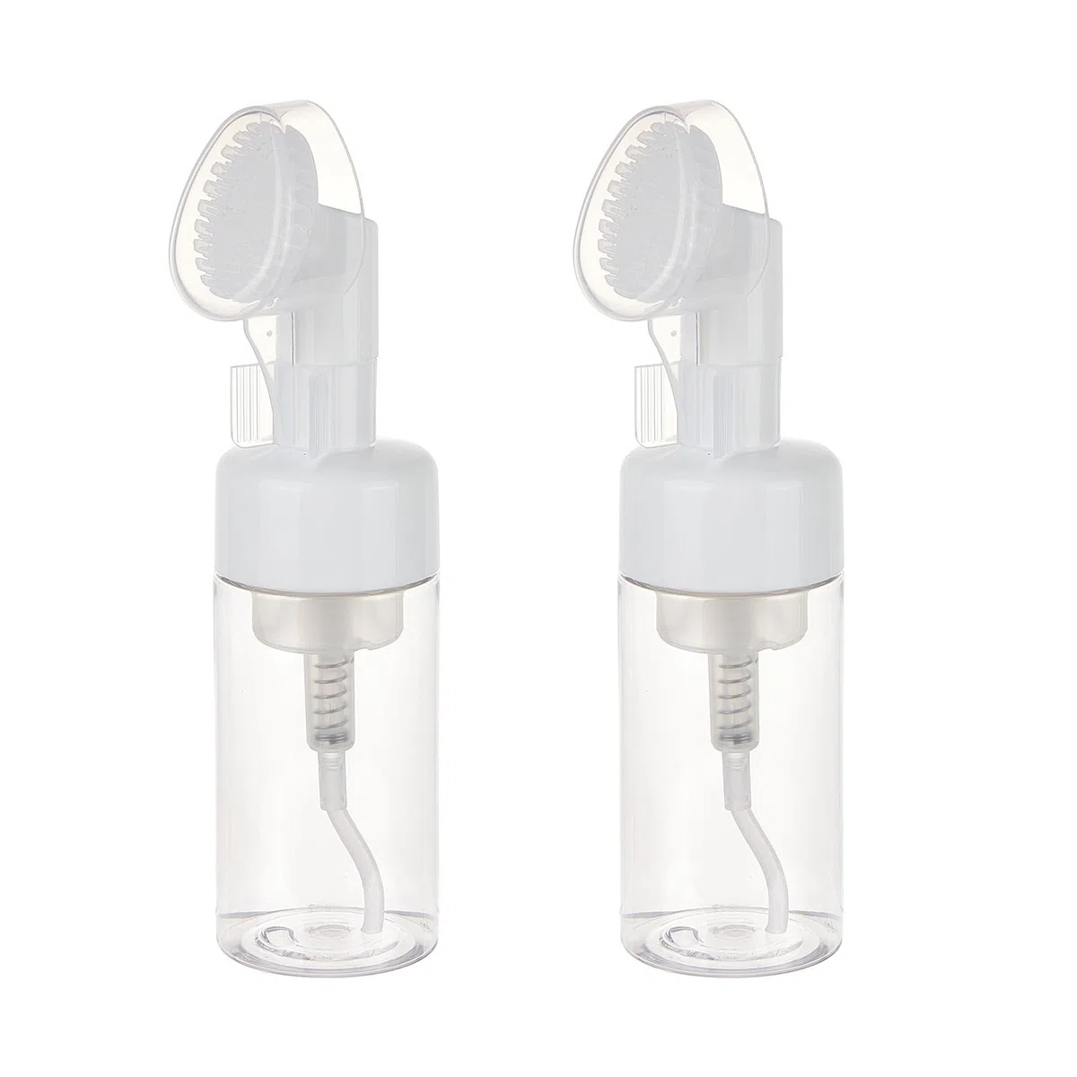 NICENEEDED Flacone In Schiuma Da 100 ml con Pennello, Dispenser per Pompa Detergente per Il Viso con Testina per Massaggio In Schiuma di Silicone, Dispenser Liquidi Da Viaggio per Sapone e Shampoo