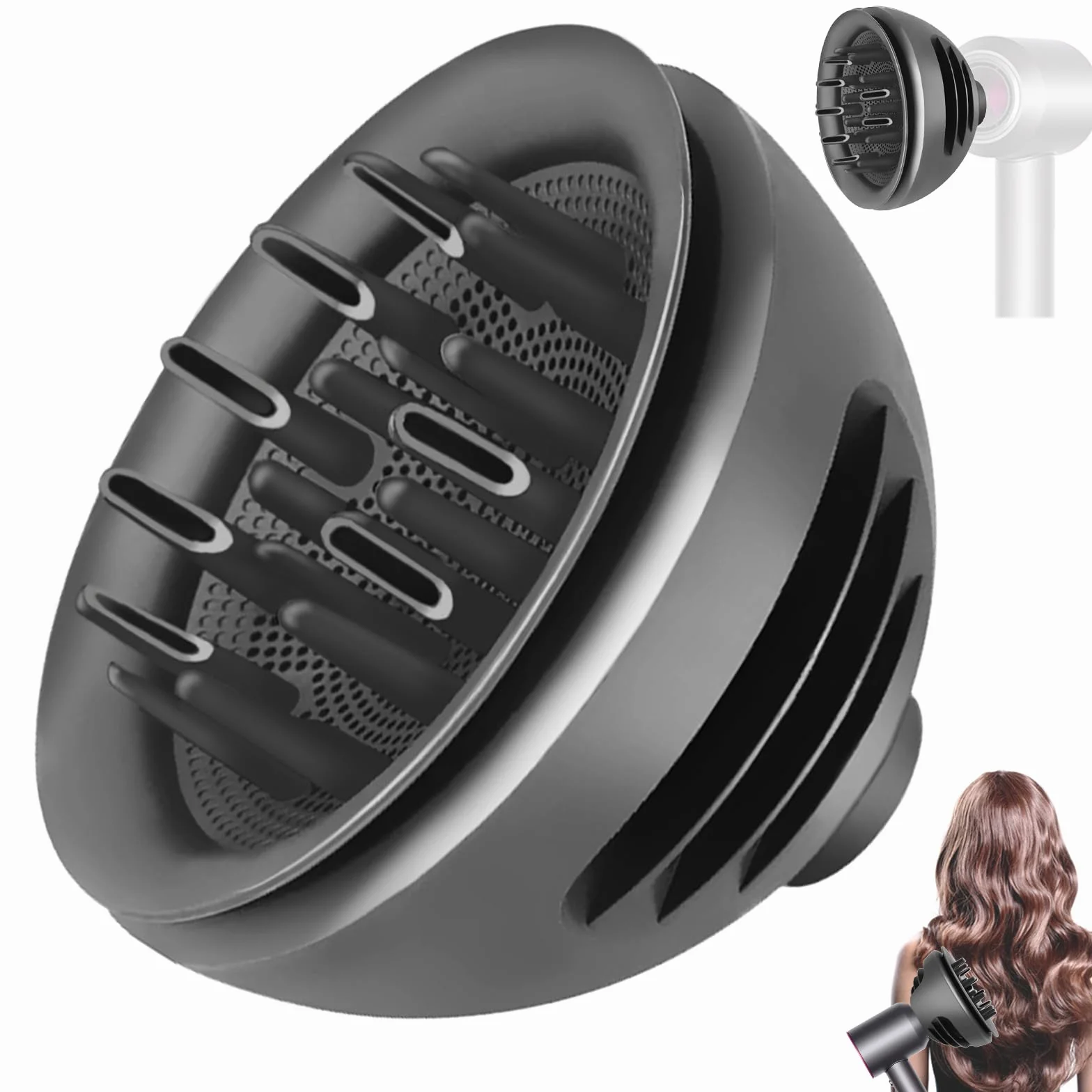 Diffusore Ugello Accessori per Dyson per Supersonic Asciugacapelli HD01 HD02 HD03 HD04 HD05 HD07 HD08 HD14 HD15, Onde e Ricci Diffusore Accessori