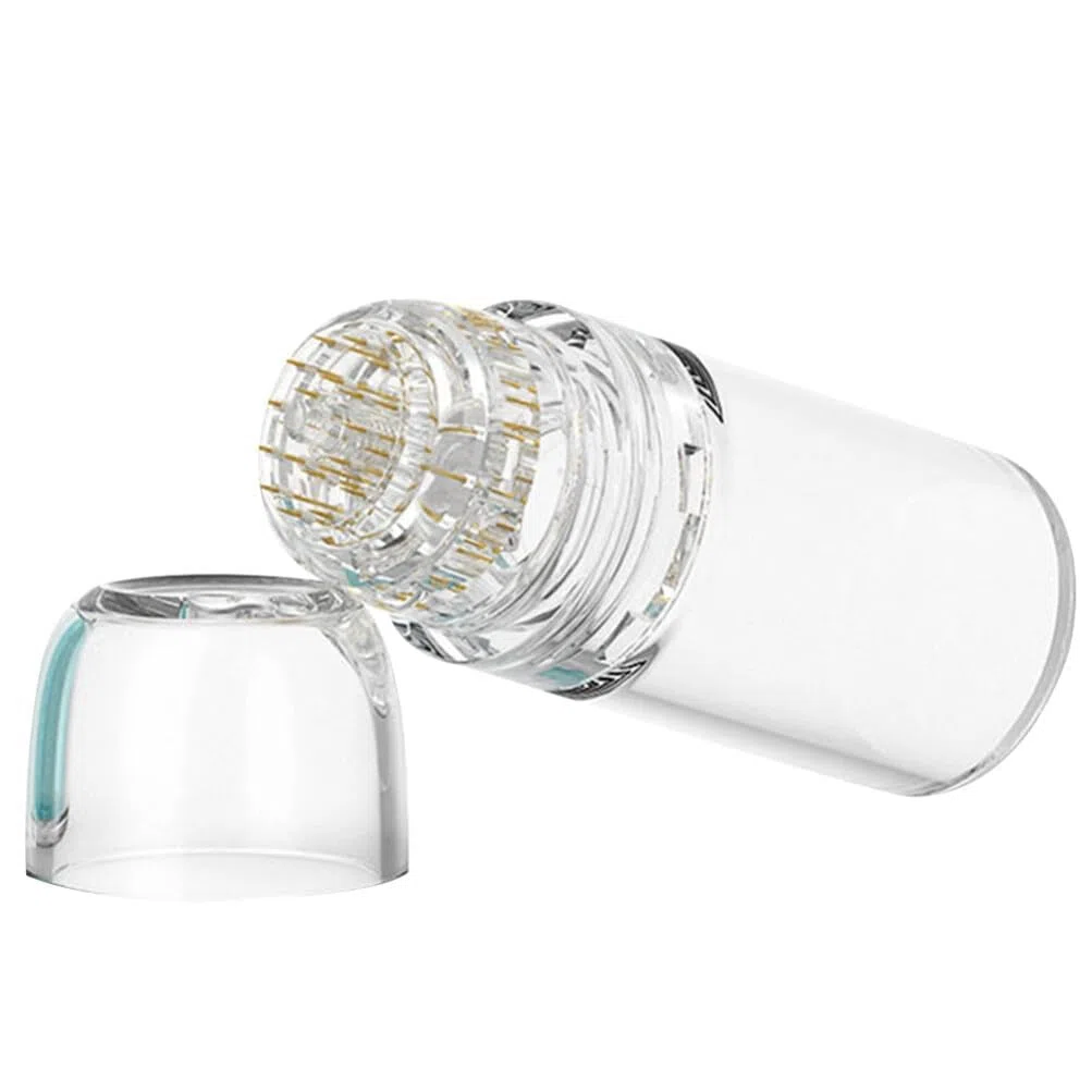 Hydra Needle 20 Derma Stamp Microneedling Roller 0,25 mm per la crescita di capelli e barba, applicatore di siero con aghi in titanio, fiale da 5 ml, rullo riutilizzabile per anti-invecchiamento e