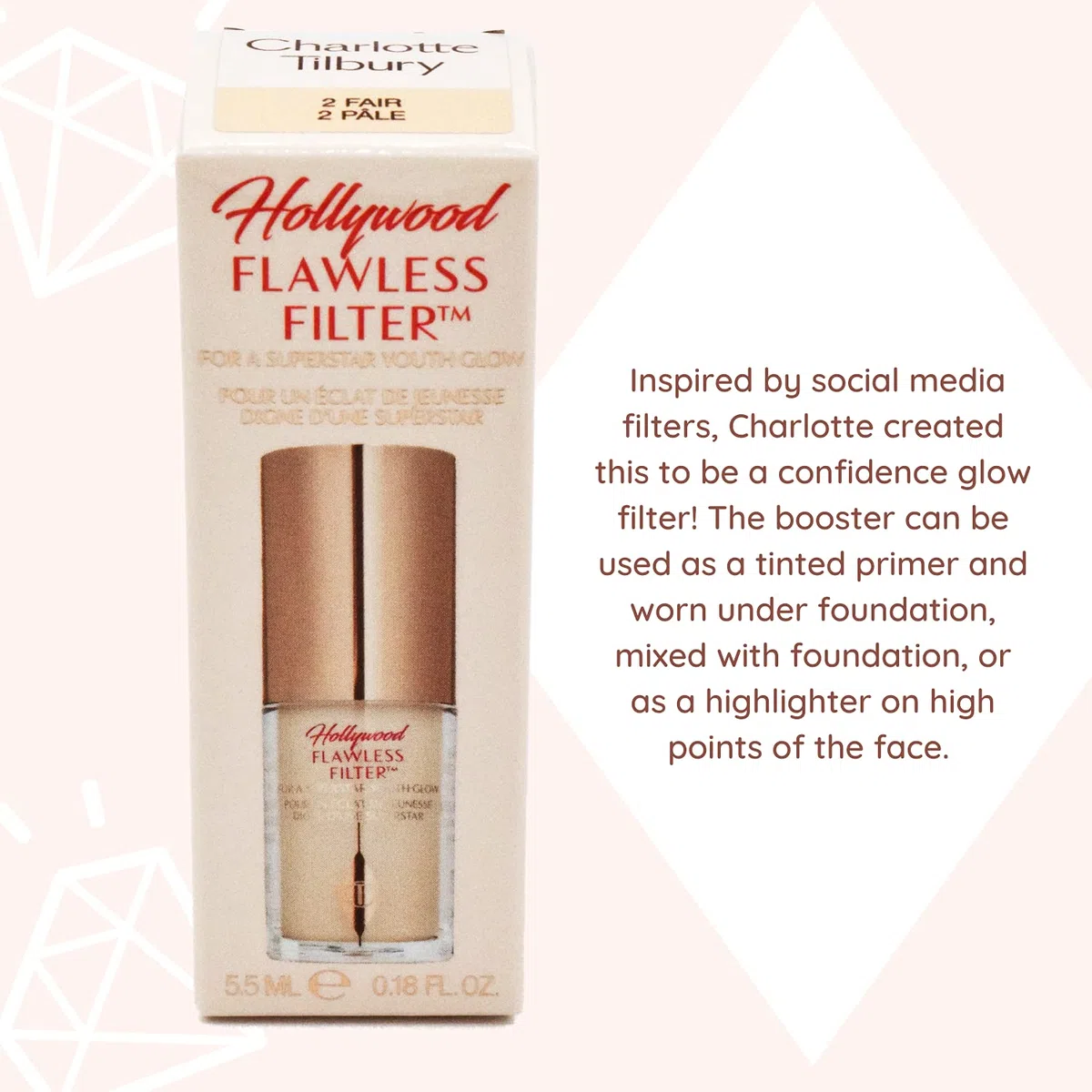 Charlotte Tilbury Filtro impeccabile da viaggio | 5,5 ml | 2 Fair
