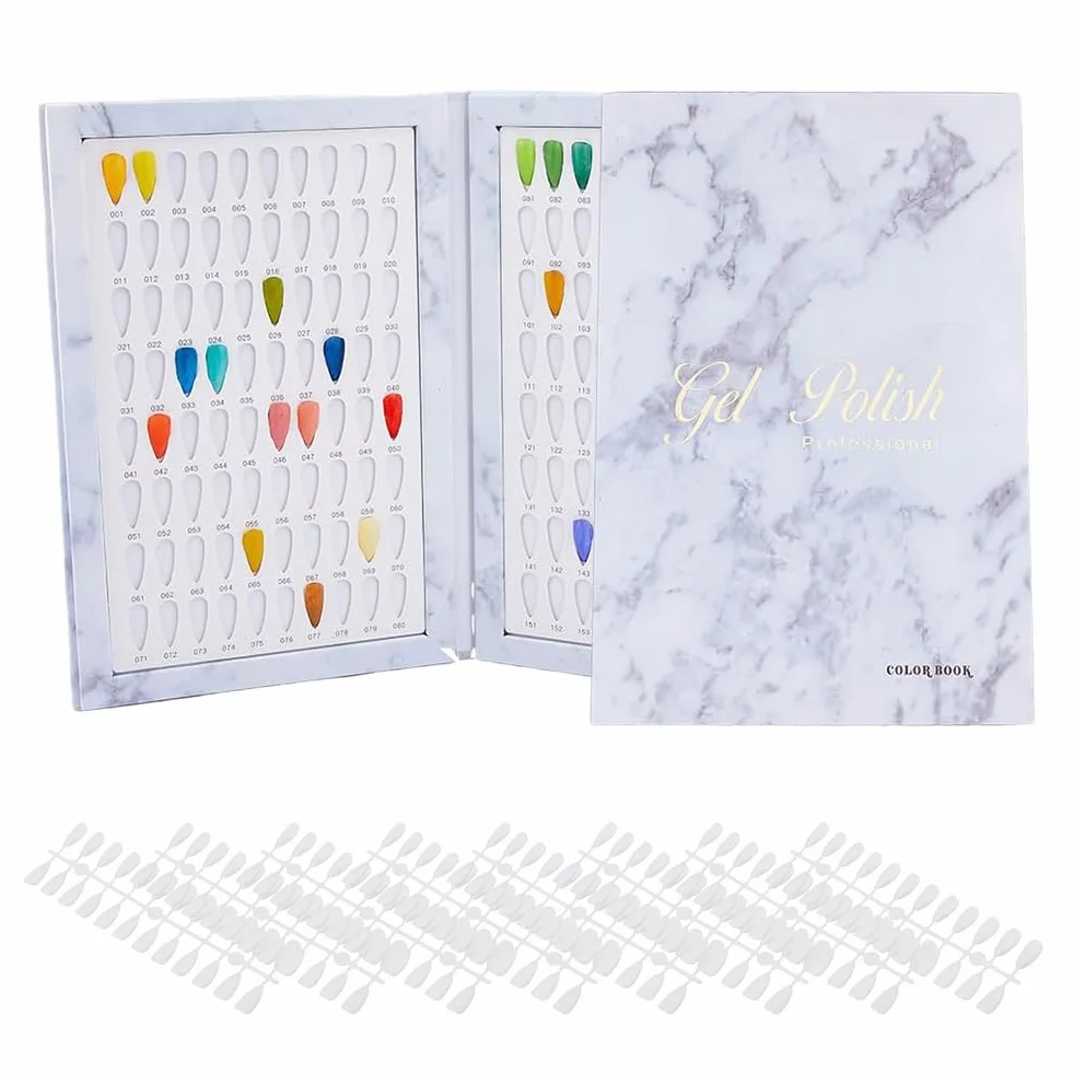 SUPERFINDINGS Libro di Esposizione dei Colori per Unghie con 240 Pezzi di Puntine per Unghie, Display per Smalti in Gel, Display per Tavole dei Colori per Unghie, Libro di Campioni di Smalti