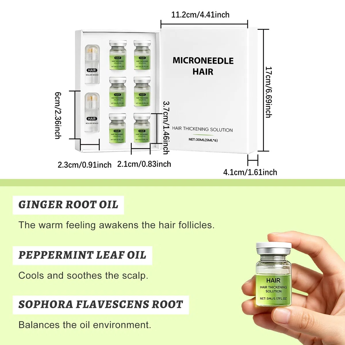 Microneedling, sistema di ricrescita dei capelli, Alpha Infuse Hair Growth Serum per rafforzare le radici dei capelli, favorisce la crescita dei capelli per la perdita di capelli, rinforza i capelli