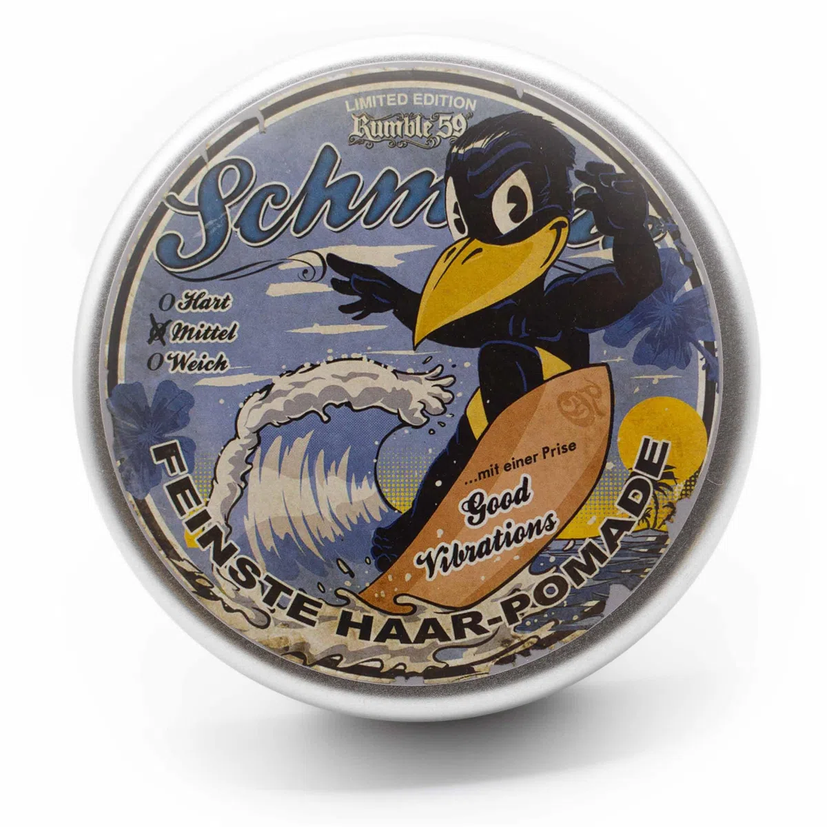 Rumble59 Schmiere Limited Edition – Surfin' Bird – Pomade – Cera per capelli da uomo per capelli medio-forti, cera per capelli da uomo, 140 ml