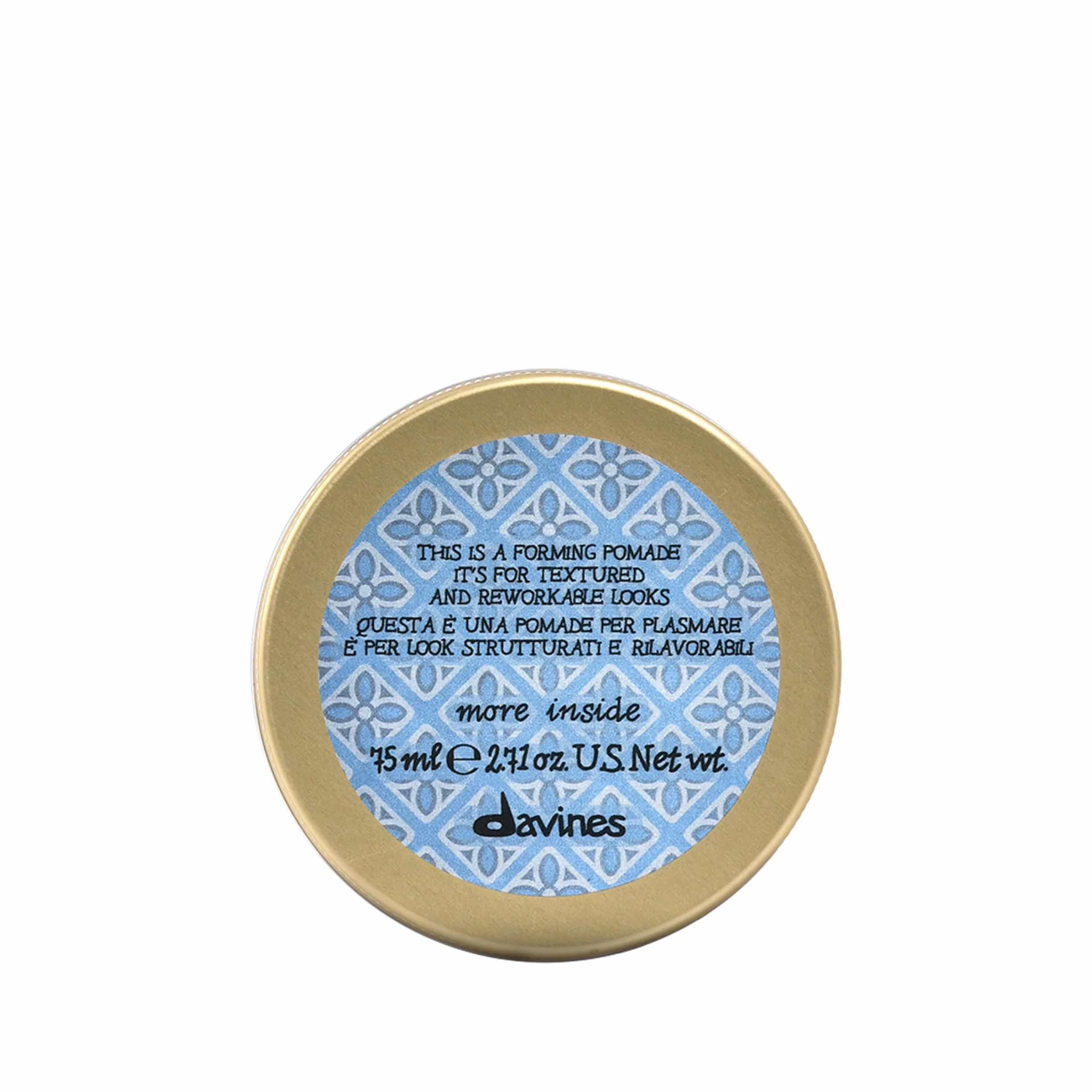 Davines MORE INSIDE Questa è una Pomade Per Plasmare - Cera capelli morbida, effetto invisibile - Dona una texture rilavorabile a effetto memoria - 75 ml