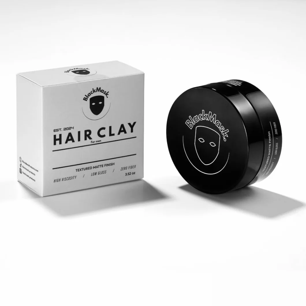 BlackMask Argilla per capelli da uomo (99,8 g) finitura opaca con forte tenuta, argilla per acconciature, aggiunge consistenza e volume