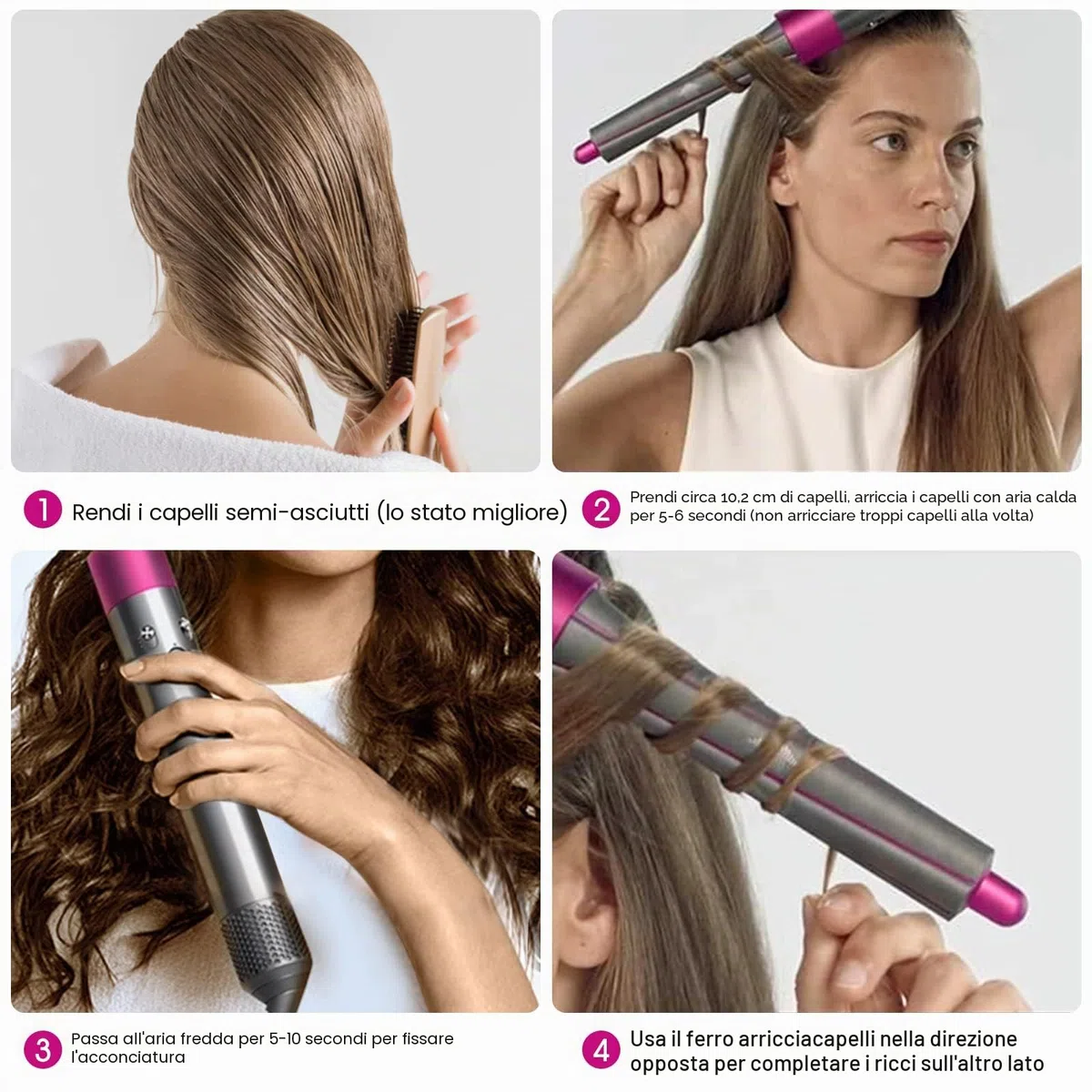 2 fusti lunghi per arricciacapelli Dyson Airwrap Styler, 30 mm x 1,2 pollici per arricciacapelli sinistro e destro