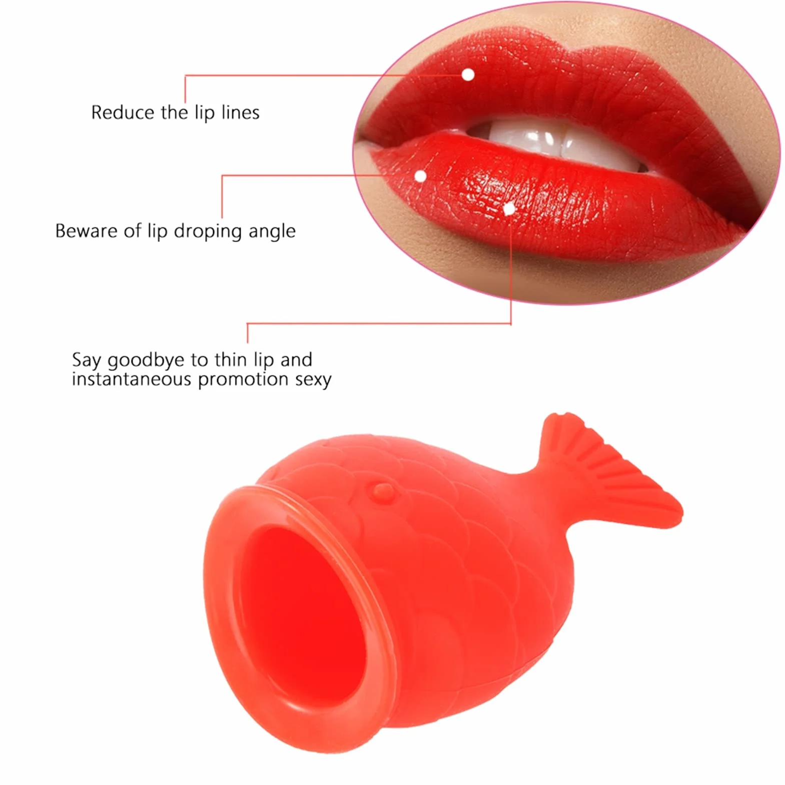 Dispositivo per Plumper per Labbra, Ventose per Labbra Portatili a Forma di Pesce, Dispositivo per il Miglioramento delle Labbra, Strumento di Bellezza per Tutti i Giorni per Avere un Labbro Sexy
