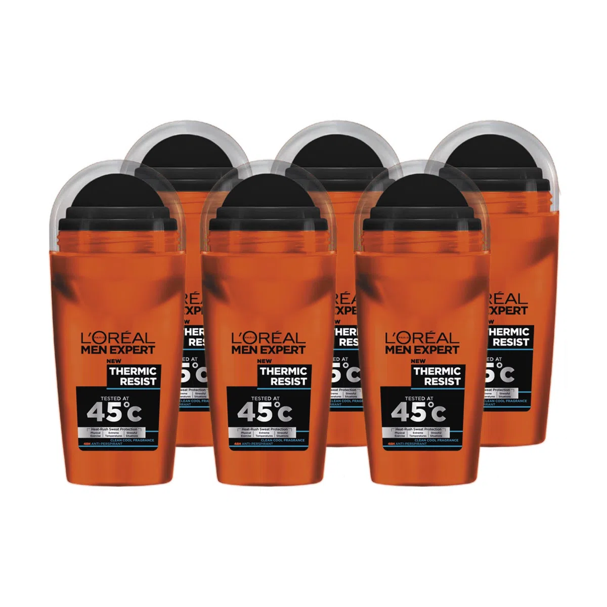 L'Oréal Men Expert Thermic Resist 48H deodorante anti-traspirante per uomo 50 ml, confezione da 6