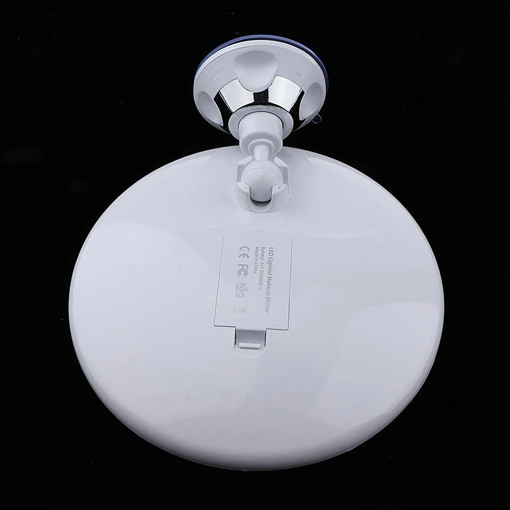 misppro Specchio da trucco illuminato con ingrandimento 7x, con ventosa, specchio da viaggio regolabile per piano di lavoro del bagno