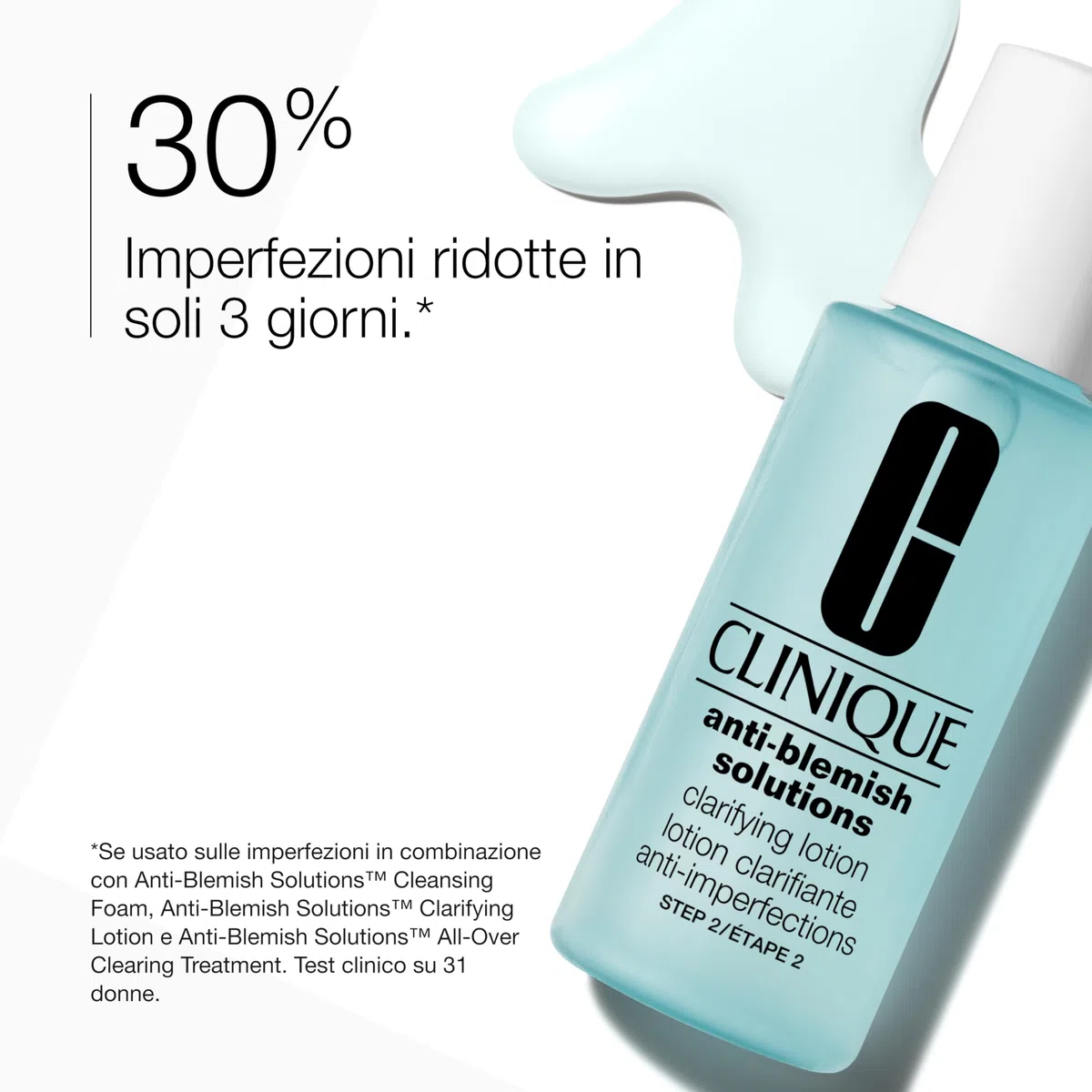 Clinique Anti-Blemish Solutions Clarifying Lotion | Tonico Esfoliante anti-imperfezioni con acido salicilico | Riduce il sebo e libera i pori, 200 ml