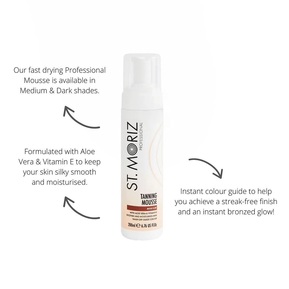 St Moriz Instant Self Tanning Mousse 2 x 200ml - Medium & 1x St. Moriz tanning glove