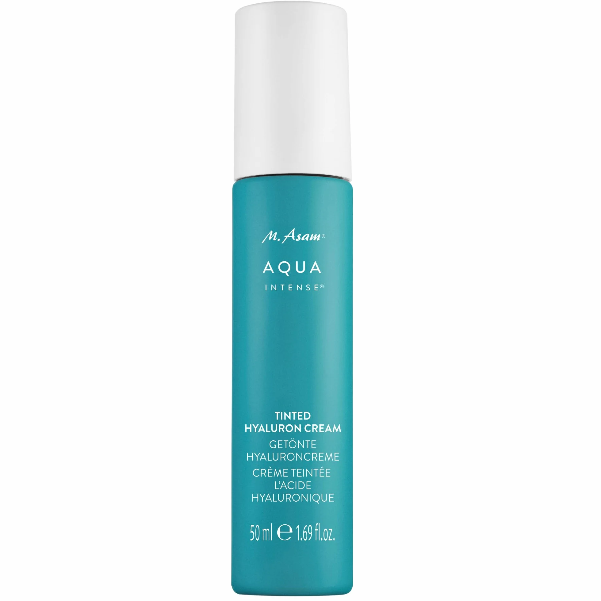 M. Asam AQUA INTENSE Tinted Hyaluron Cream (50ml) – Crema giorno colorata con acido ialuronico, cascata arrossamento e idrata, adattabile al tono della pelle, leggero coprente per tutti i tipi di