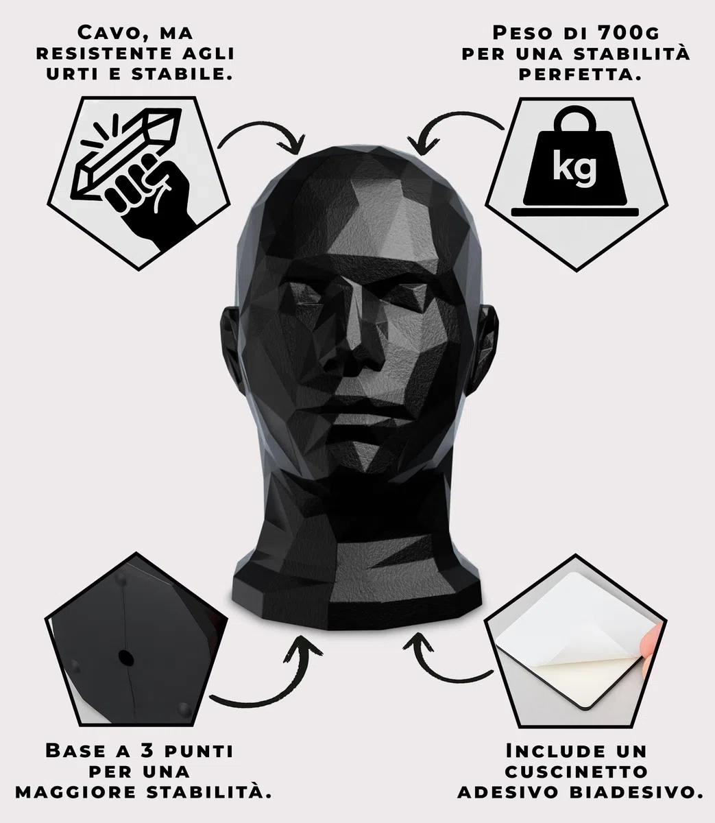 Testa manichino uomo espositore per cappelli caschi gioielli e accessori – supporto elegante per vetrine conservazione e decorazione ideale per negozi o casa