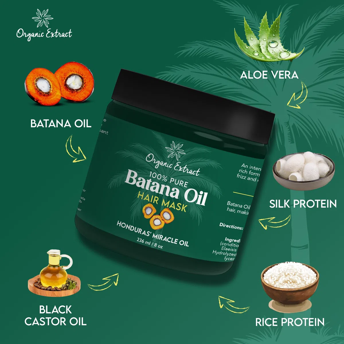 Batana Oil Hair Mask (Deep Conditioner) 8 oz/236 ml