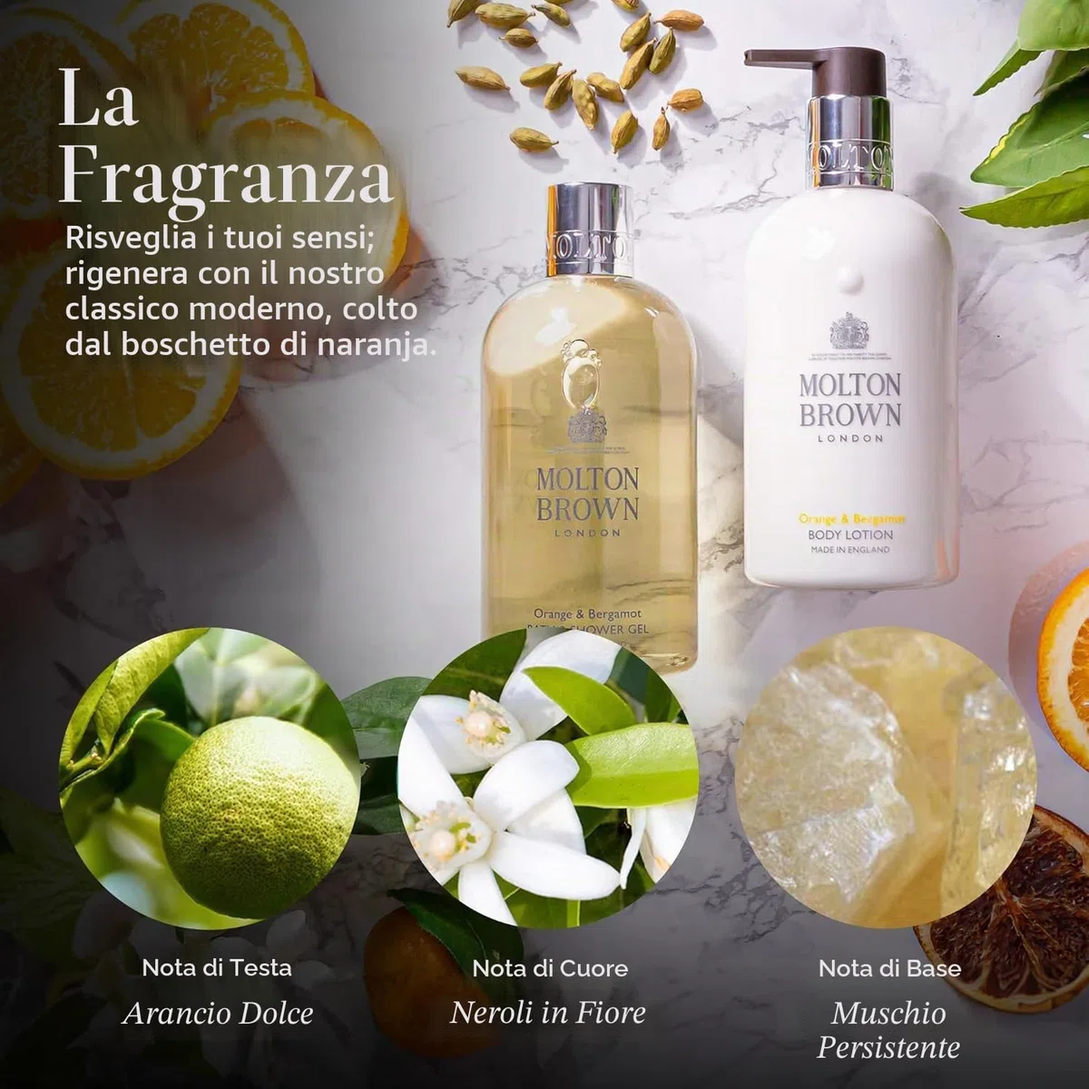 Molton Brown Sapone liquido ricaricabile arancione e bergamotto, 400 ml