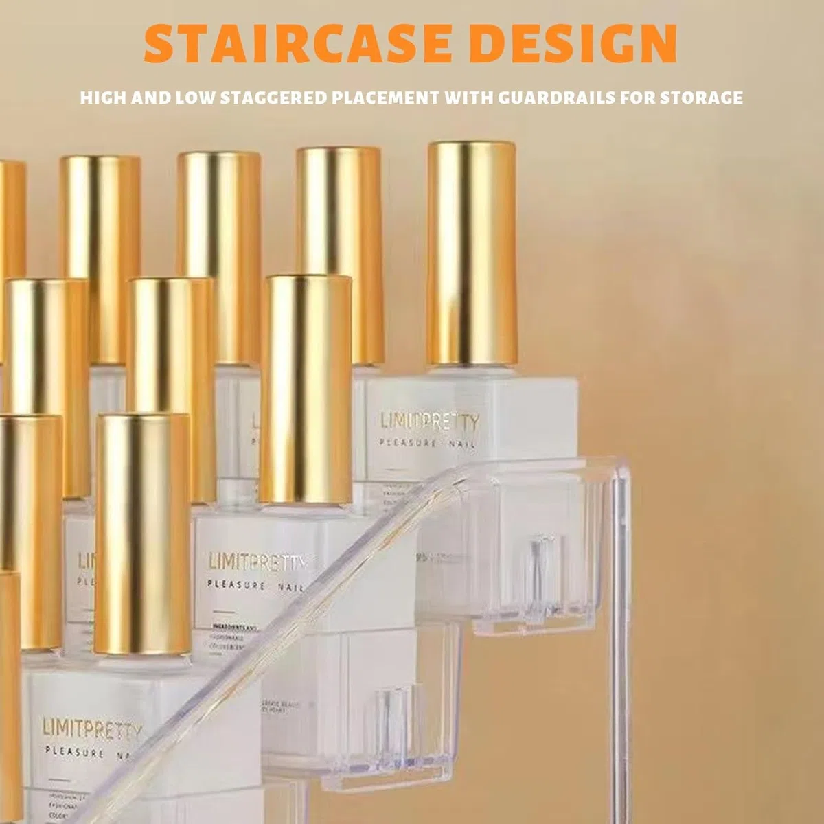 7 Livelli Porta Smalti Organizer Acrilico Porta Rossetti Organizer Trasparente Espositore Smalti Supporto per Smalto per Unghie Scaffale per Smalti Contiene Circa 70 Bottiglie per Rossetto