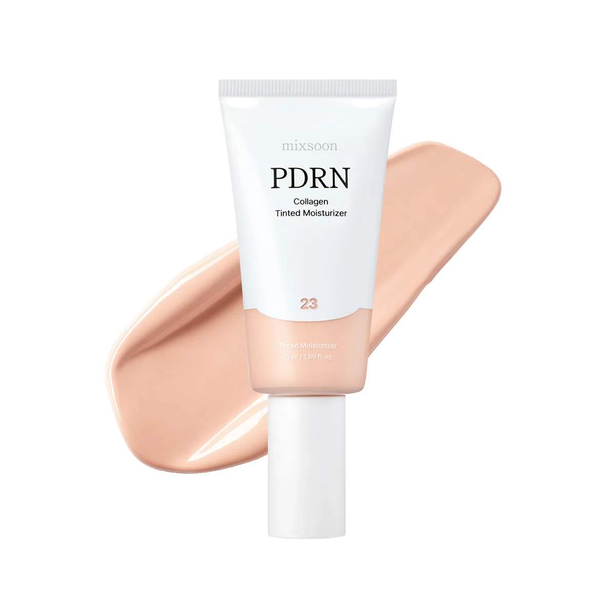 mixsoon PDRN Collagen Tinted Moisturizer No. 23 Aura - Skincare-Infused Base with Rice PDRN & Peptides, 24H Vibrant Glow & Luminous Hydration, 10 Shades, Korean Glass Skin, 50ml
