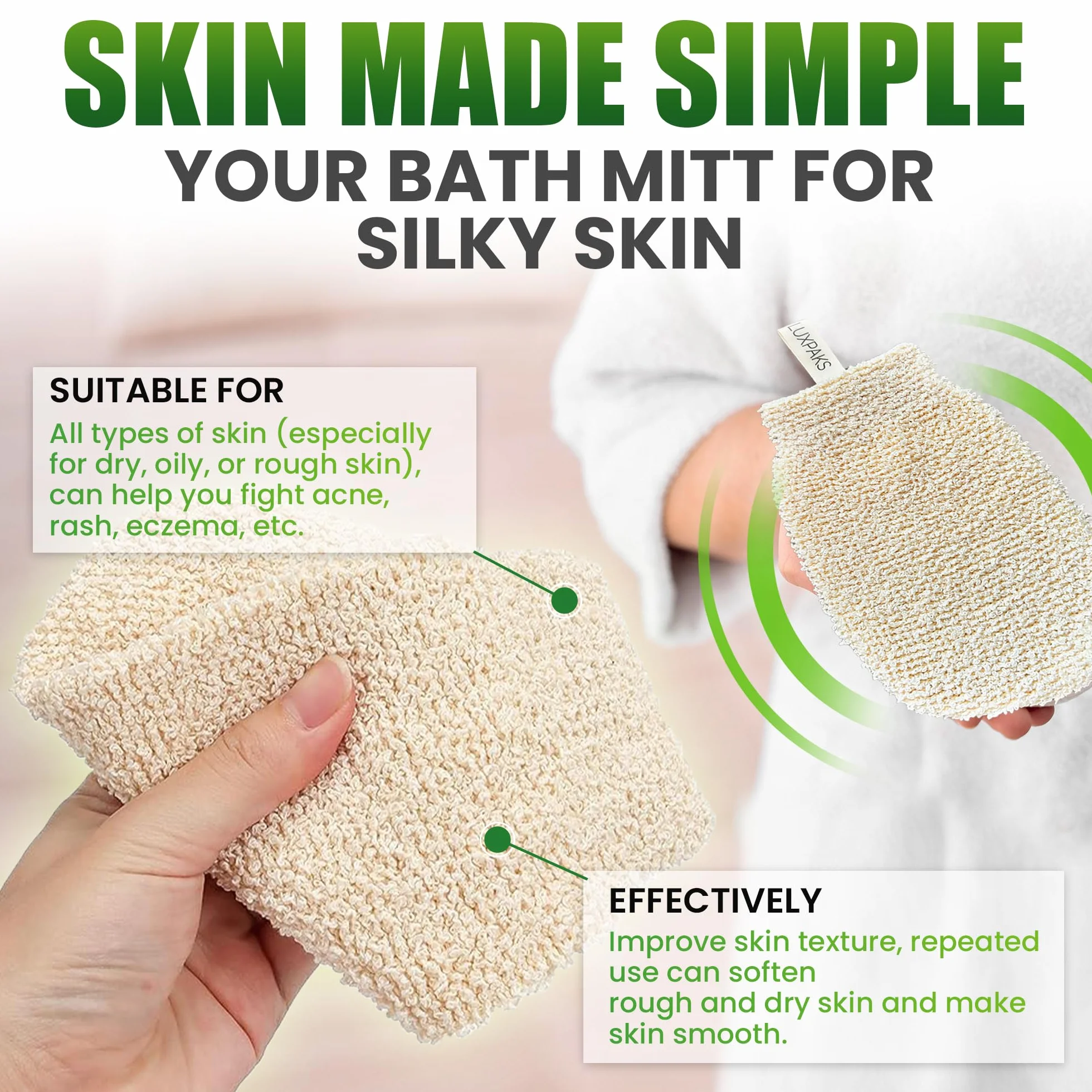 Set per la cura della pelle: contiene sapone PanOxil Acne Bar 113,4 g – detergente vegano per viso e corpo e guanto da bagno LuxPaks