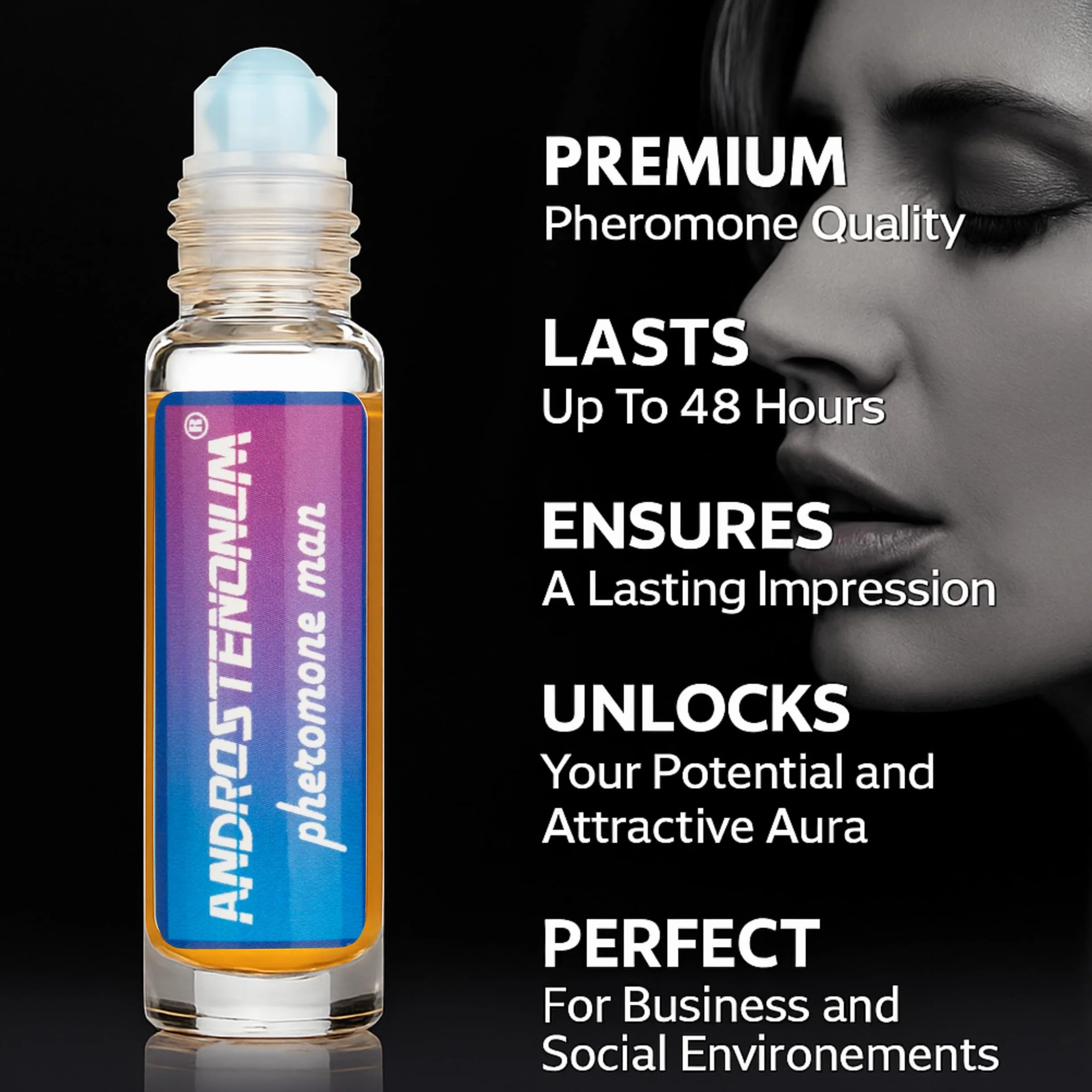 ANDROSTENONUM 100% Feromone per Uomo Olio di Feromone Ultra Forte per Lui Profumo ai Feromoni Colonia Feromonas para Hombres Roll-on 10ml