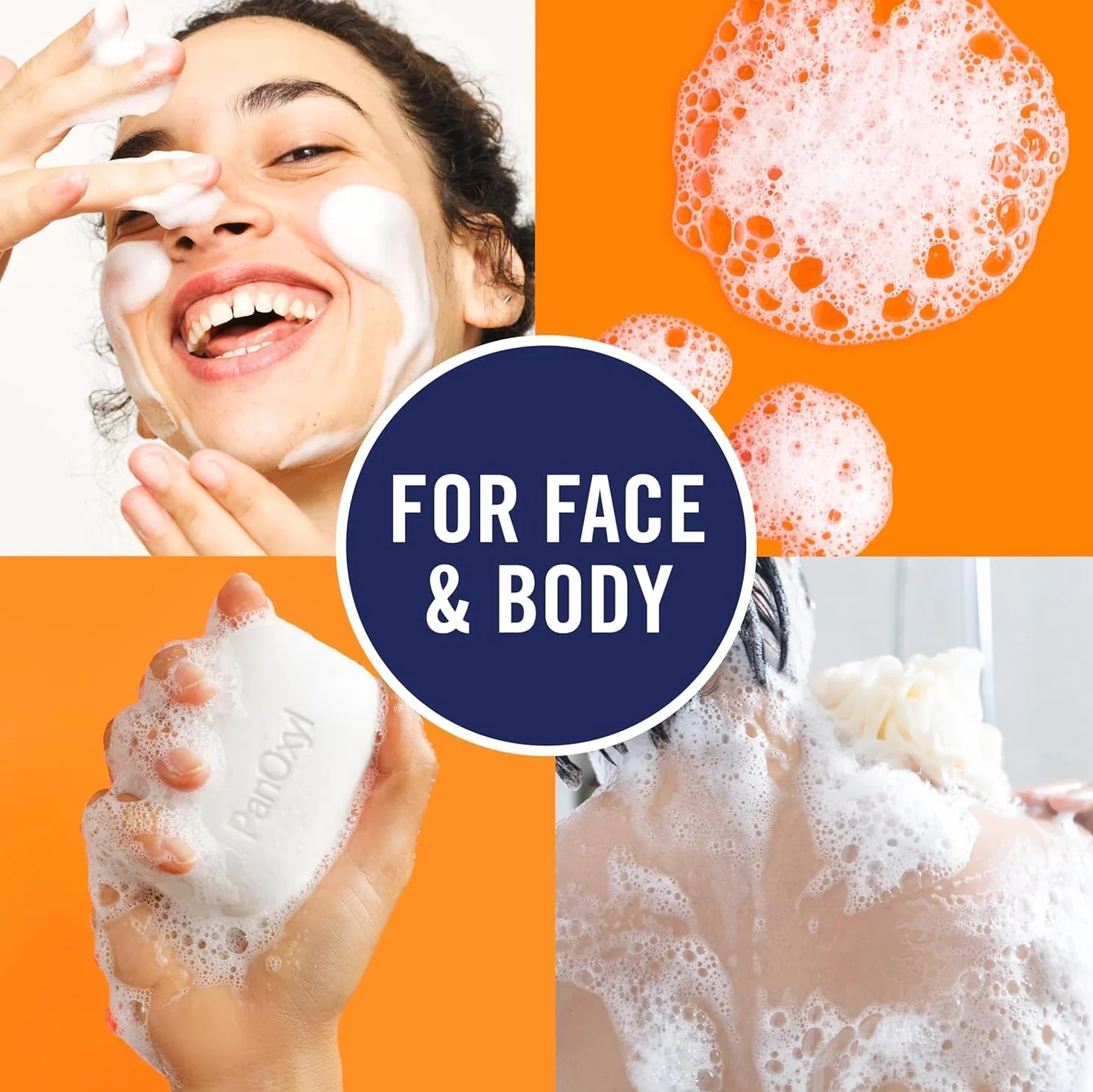 Set per la cura della pelle: contiene sapone PanOxil Acne Bar 113,4 g – detergente vegano per viso e corpo e guanto da bagno LuxPaks