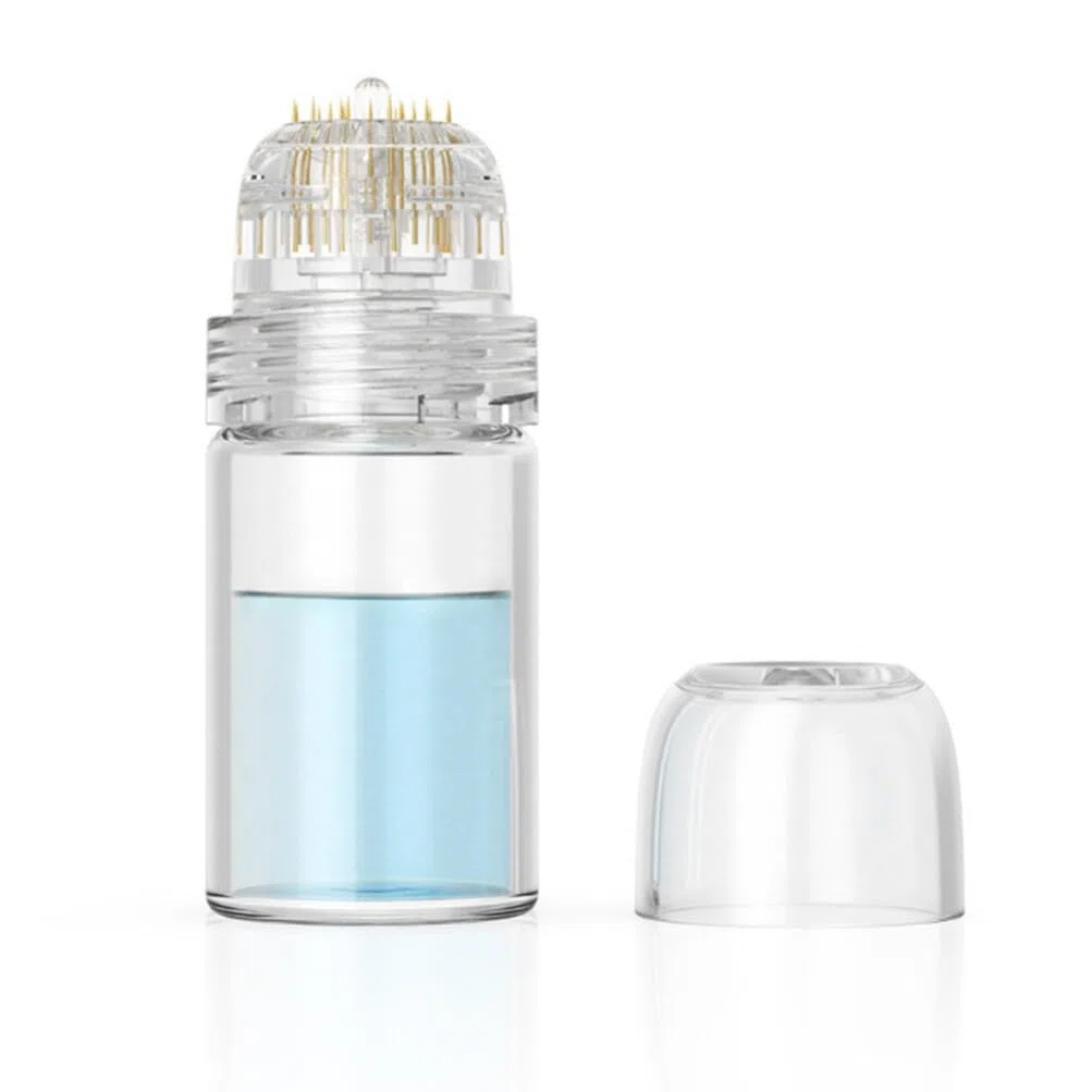 Hydra Needle 20 Derma Stamp Microneedling Roller 0,25 mm per la crescita di capelli e barba, applicatore di siero con aghi in titanio, fiale da 5 ml, rullo riutilizzabile per anti-invecchiamento e