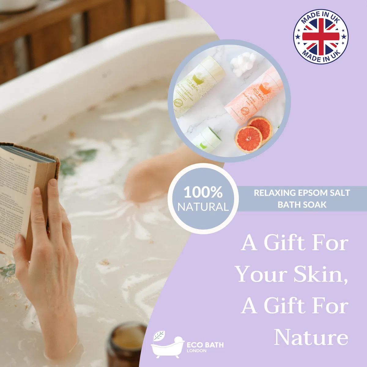 Eco Bath Relaxing Epsom Salt Bath Soak - Tube 1000g