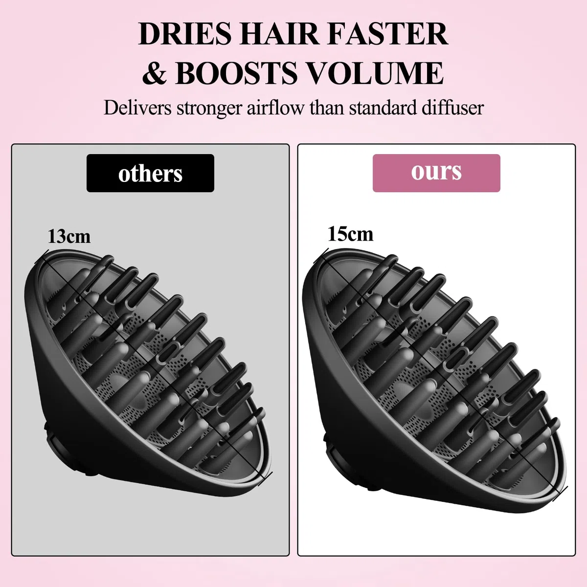 Grande diffusore compatibile con Shark FlexStyle, ugello diffusore più grande per asciugatrice più velocemente e definire capelli ricci ondulati e ricci neri