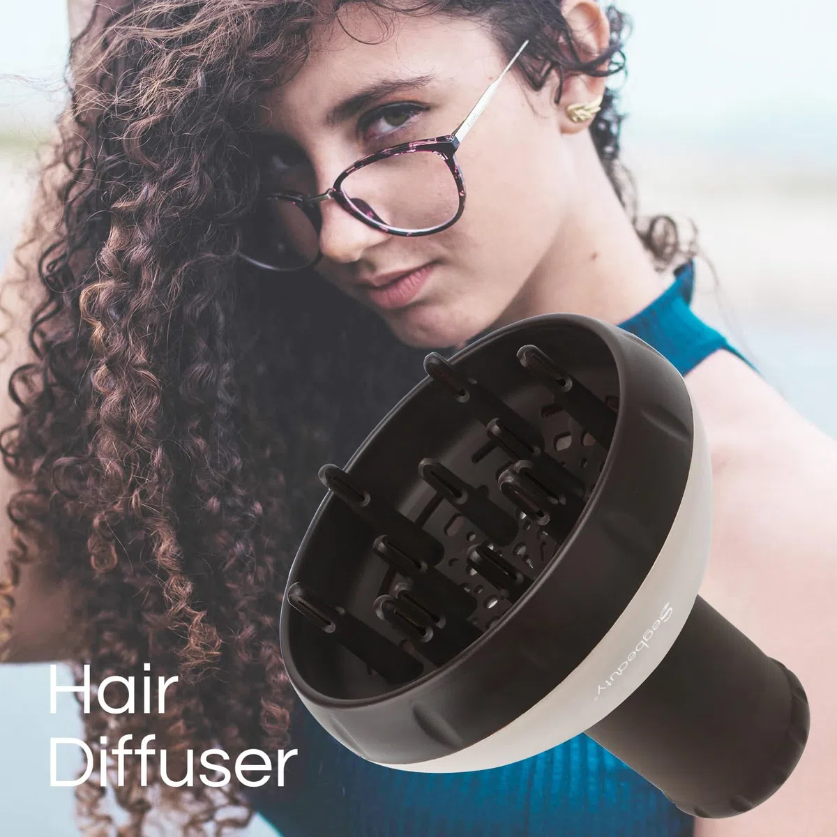 Diffusore per asciugacapelli, Segbeauty Diffusore per capelli aggiornato per capelli ricci ondulati Attacco per diffusore professionale per soffiatore con ugello 1.57 "-1.97"