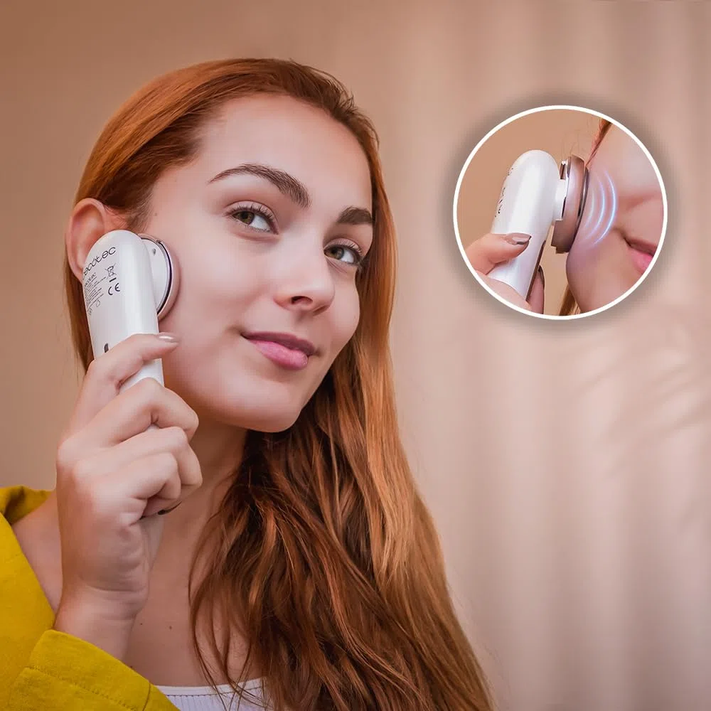Cecotec Massaggiatore viso FaceCare LightSonic, 3 Modalità, Tecnologia Ionica, Tecnologia di Elettrostimolazione EMS, 5 Livelli di Intensità, Schermo LCD, Autonomia di 60 minuti