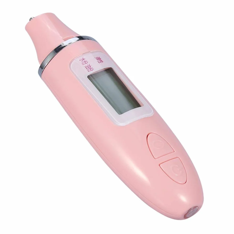 Analizzatore Della Pelle, Display LCD Digitale Portatile di Precisione di Umidità del Viso con Display Lcdper la Casa, Salone, Viaggio(Pink)